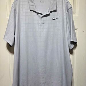 Nike DriFit Mens 3xl light gray grid print polo
